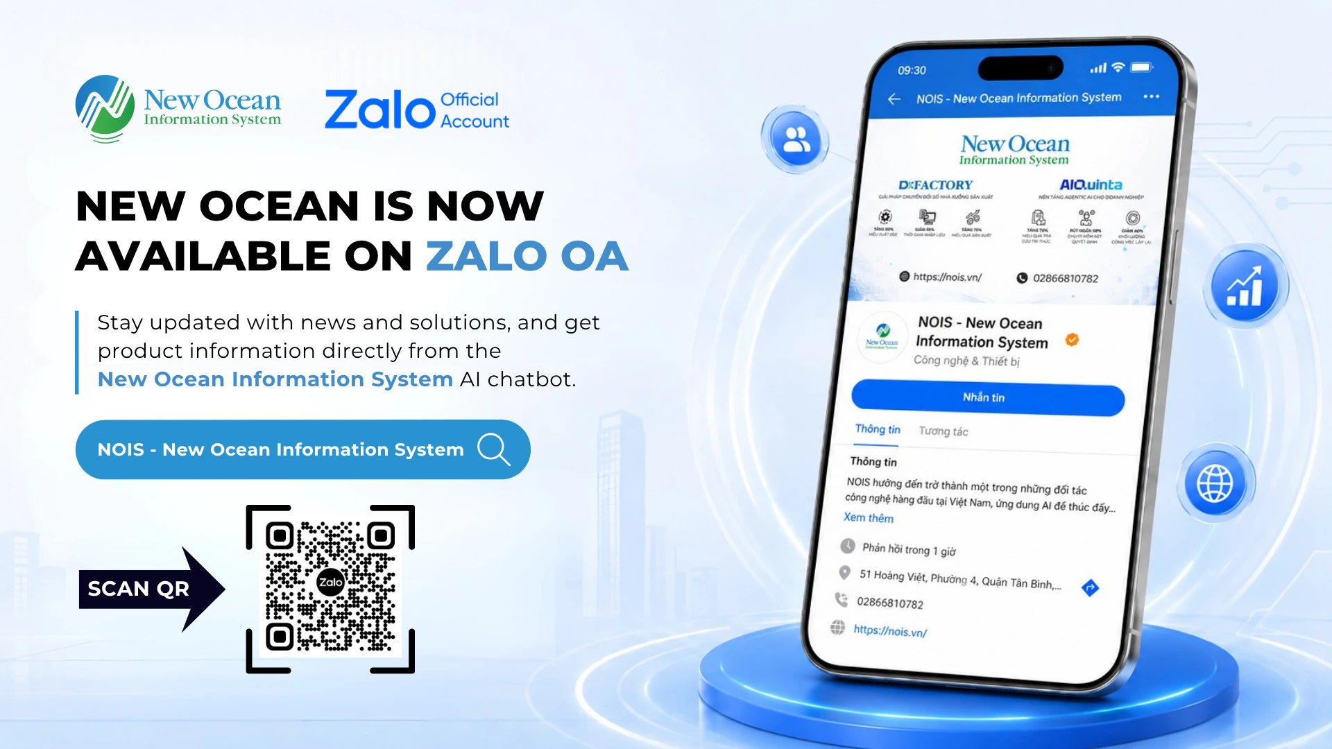 New Ocean IS Launches Zalo Official Account